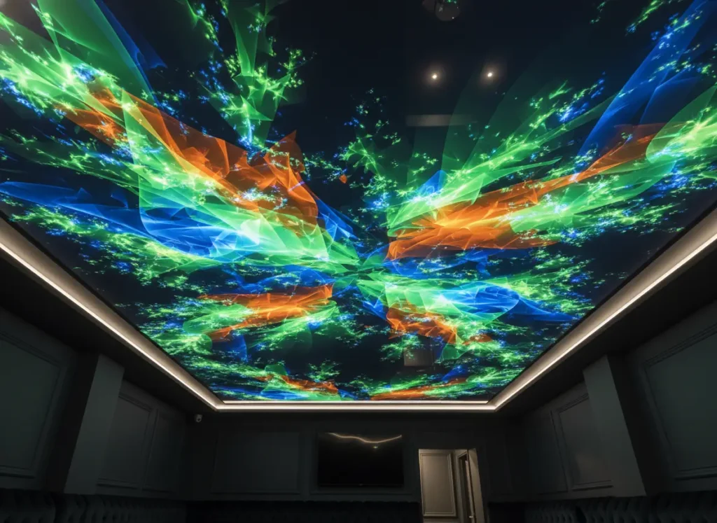 abstract digital mural printed stretch ceilings