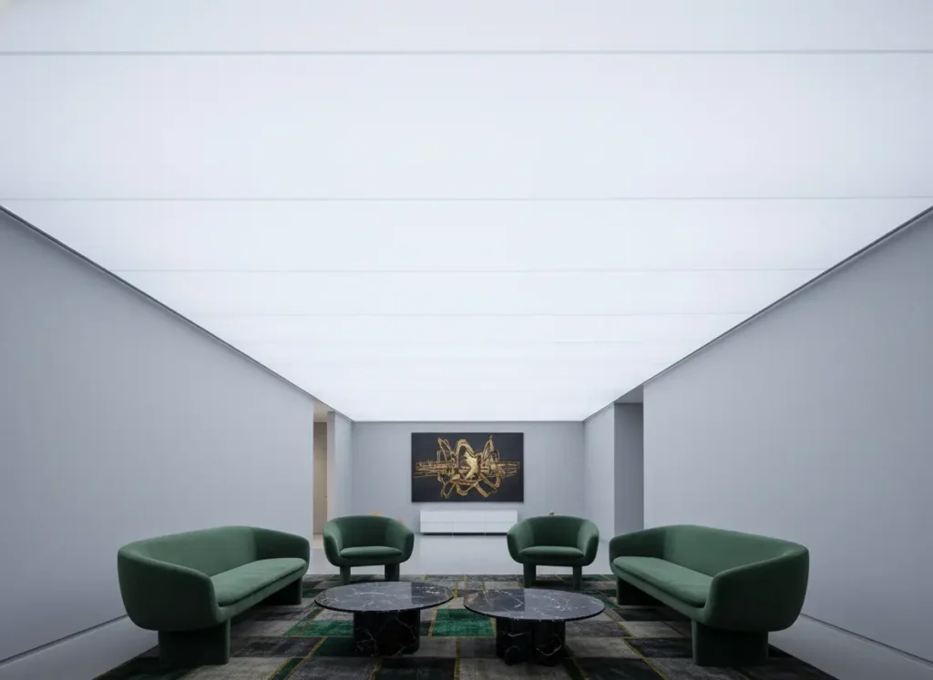 enhanced lobby design translucent stretch ceilings