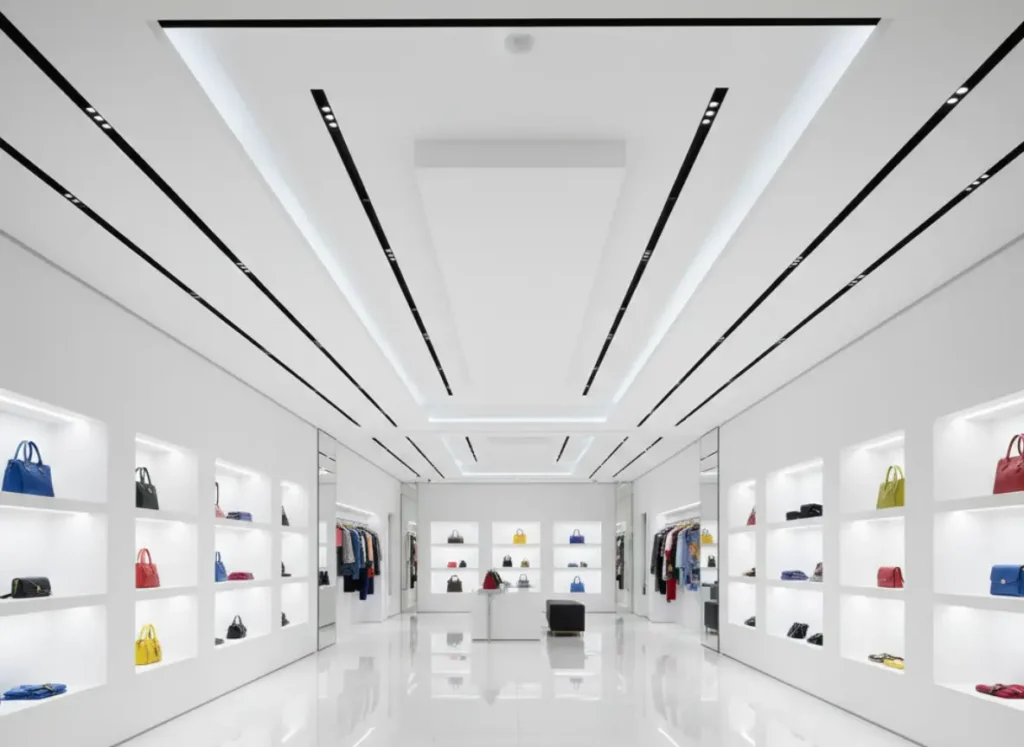 geometric fashion boutique ceiling